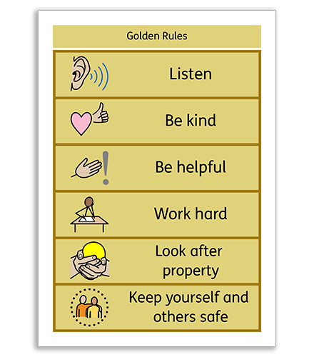 Classroom Rules Poster with Widgit Symbols