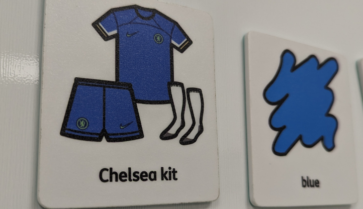 Chelsea kit symbol with text label