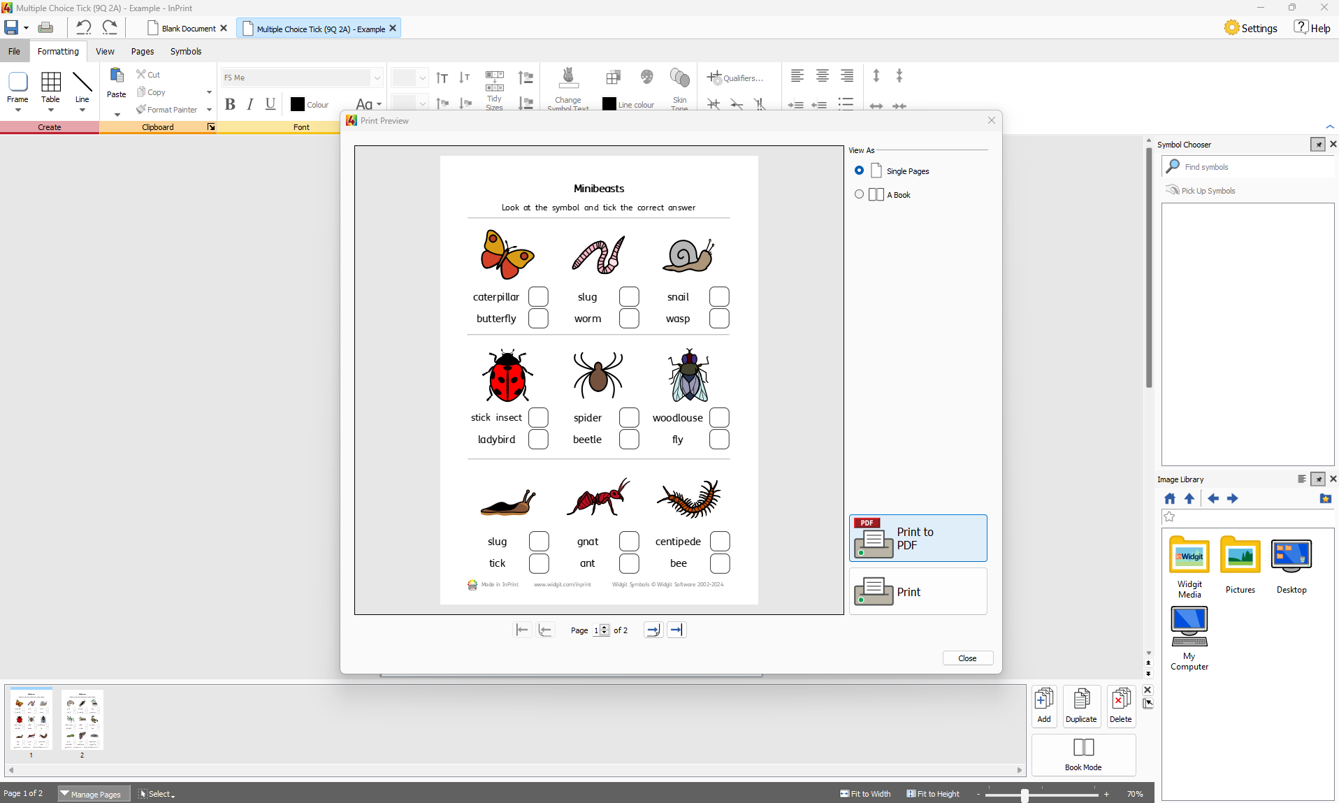 File tab with print preview