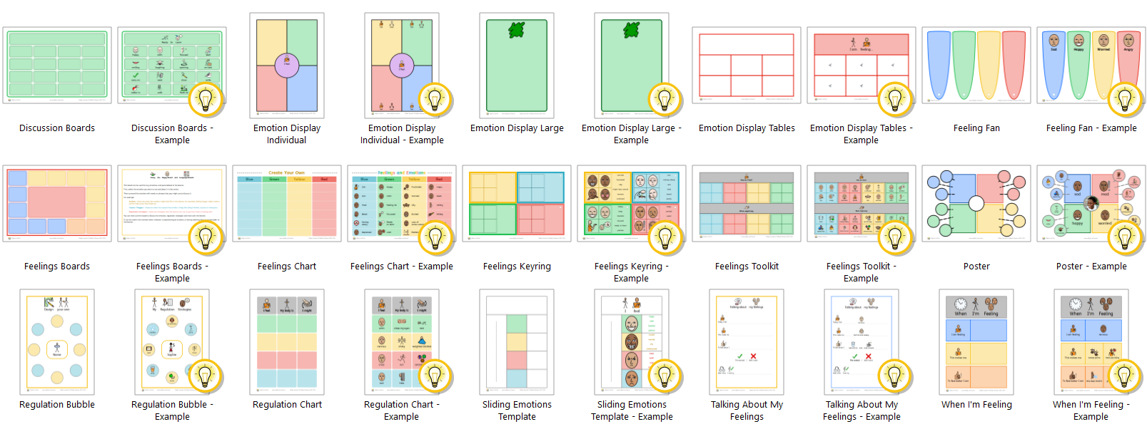 Emotion Support templates preview