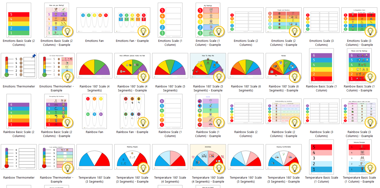 Scales templates preview