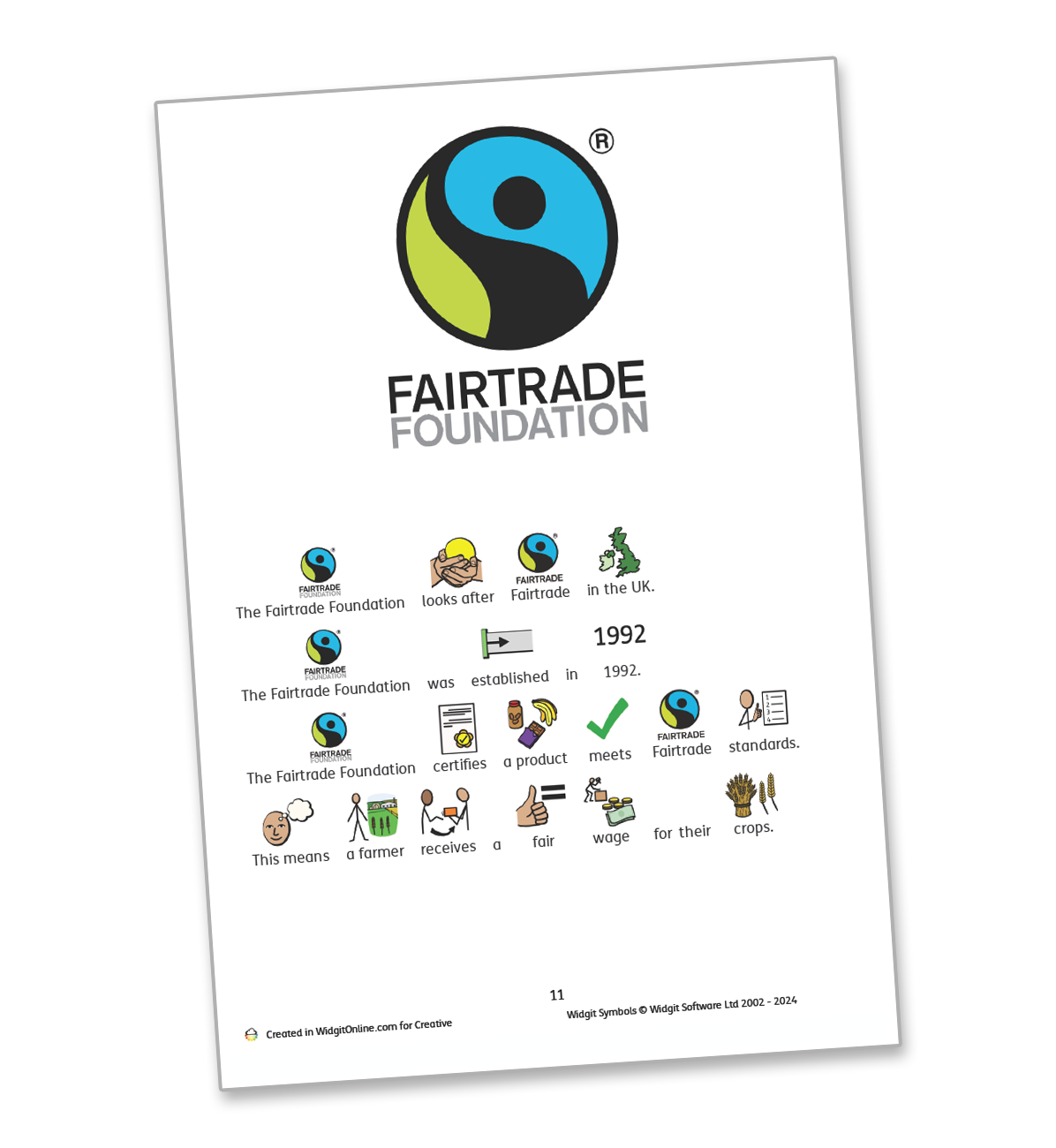 All About Fairtrade Widgit Online Symbol Book Page 11