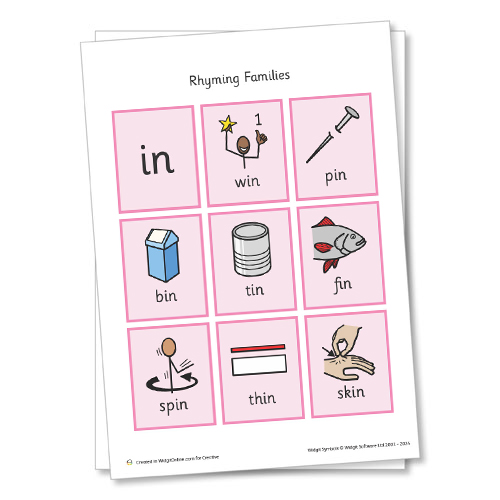 Rhyme Activity with Widgit Symbols